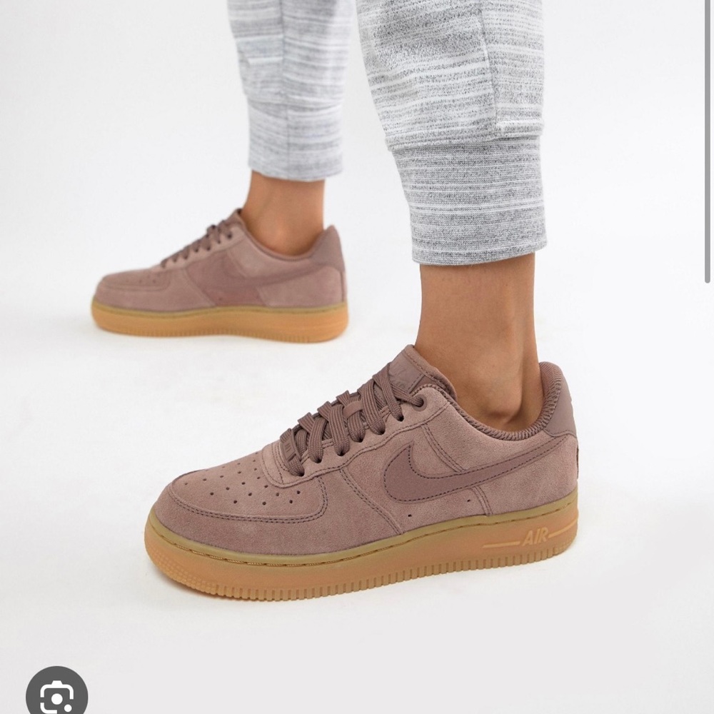 Nike Air Force One Mauve suede gum sole worn once